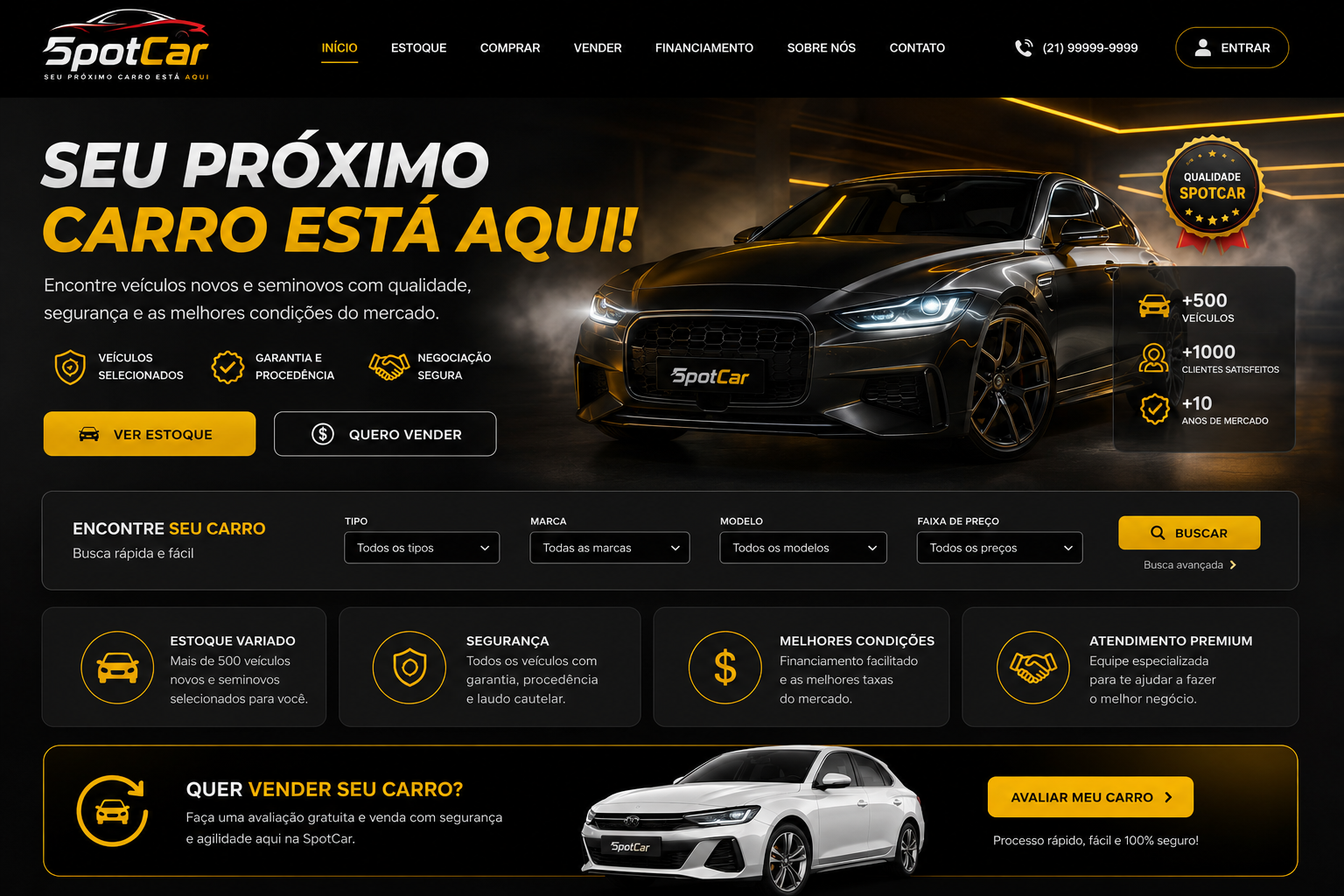 SpotCar — sistema de gestão para concessionárias desenvolvido pela SrZuim